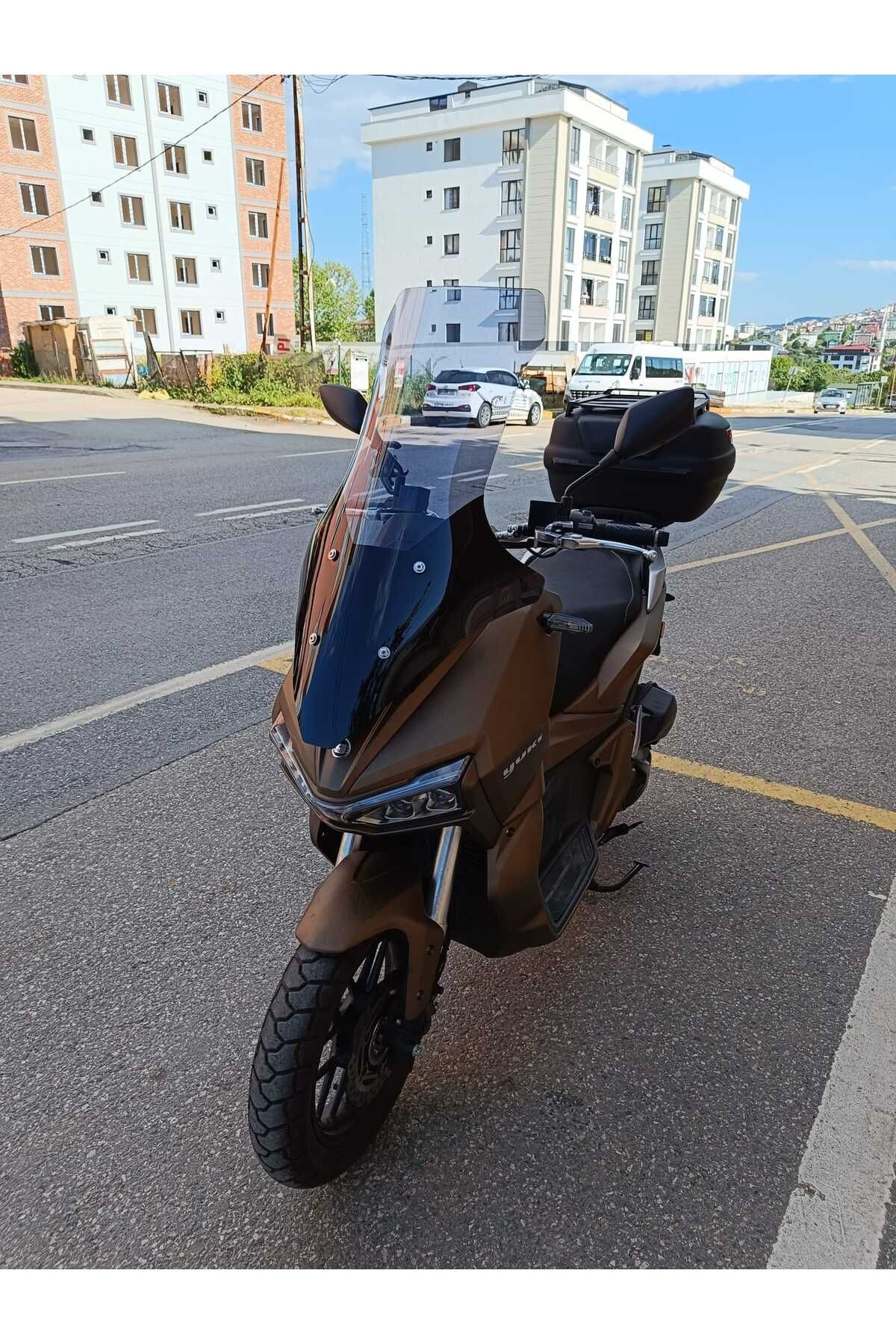 Yuki Adventure 150 Siperlik Ön Cam 2023-2025 Model 78cm Füme Renkli 4mm UZUN CAM