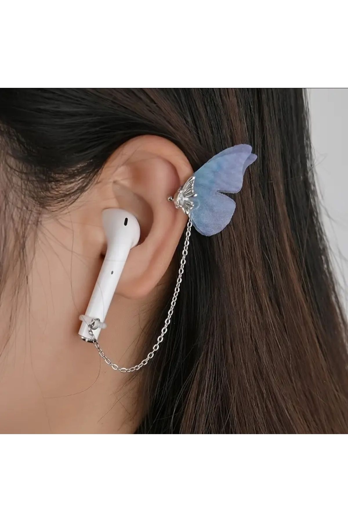 VintageStuff AirPods uyumlu şık kelebek detaylı küpe kulaklık tutucu kulaklık aksesuarı