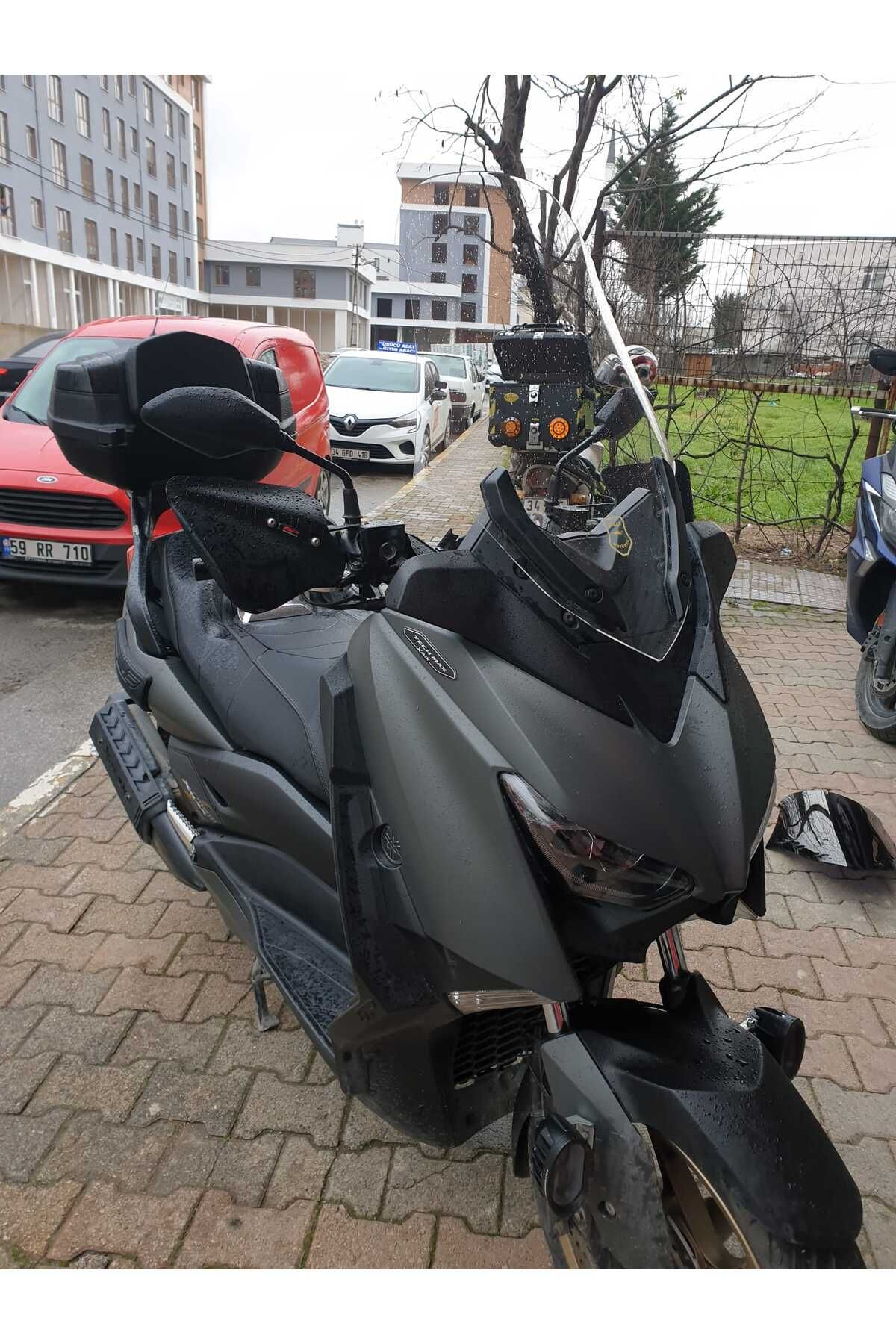Yamaha Xmax 250 Siperlik Ön Cam 2018 2022 Model 65cm Şeffaf Renkli 4mm ORTA BOYLU CAM