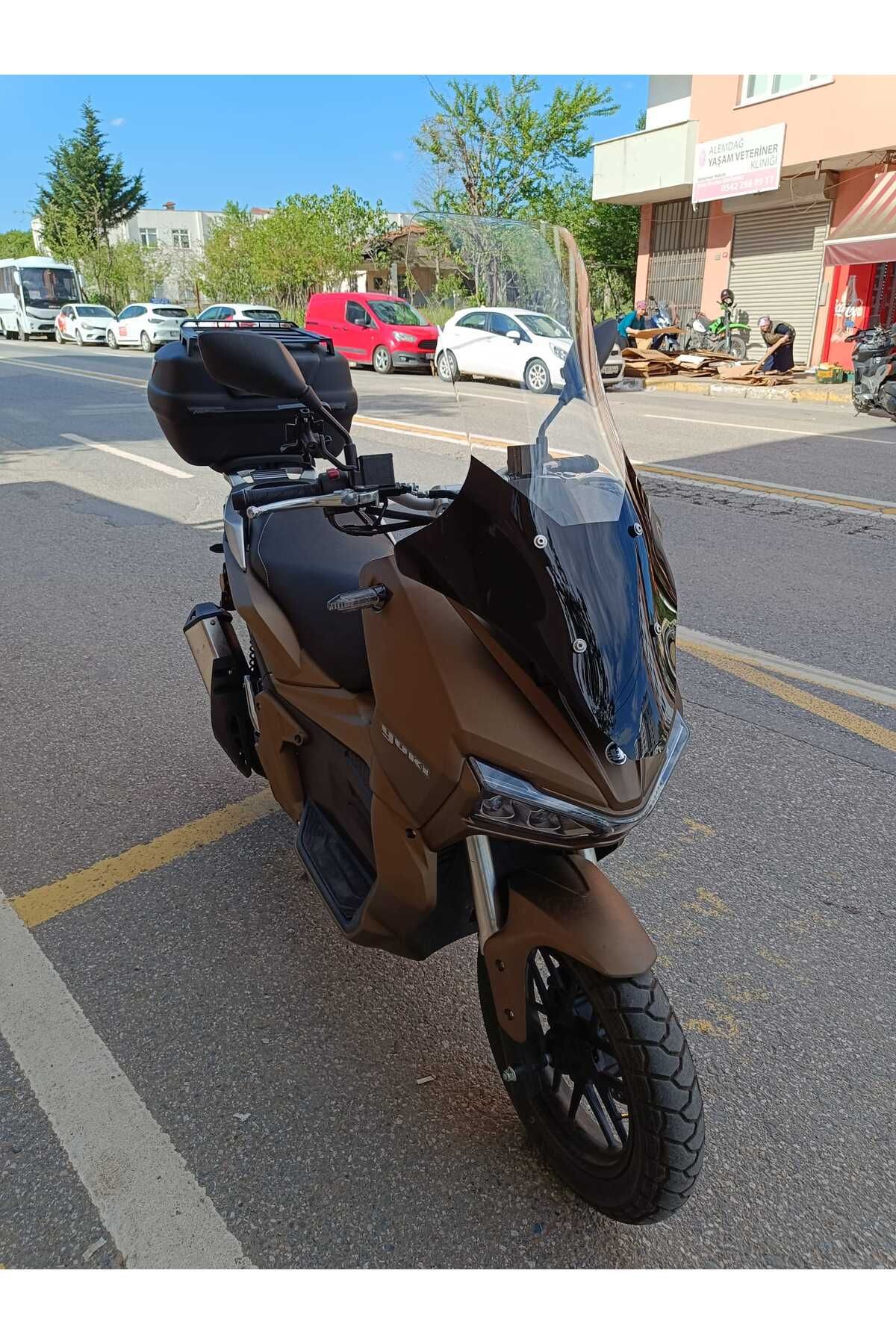 Yuki Adventure 150 Siperlik Ön Cam 2023-2025 Model 78cm şeffaf Renkli 4mm UZUN CAM