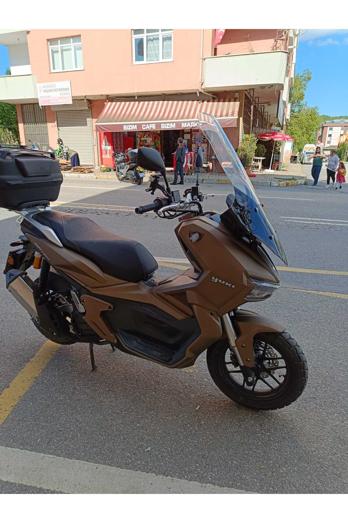 Yuki Adventure 150 Siperlik Ön Cam 2023-2025 Model 78cm şeffaf Renkli 4mm UZUN CAM