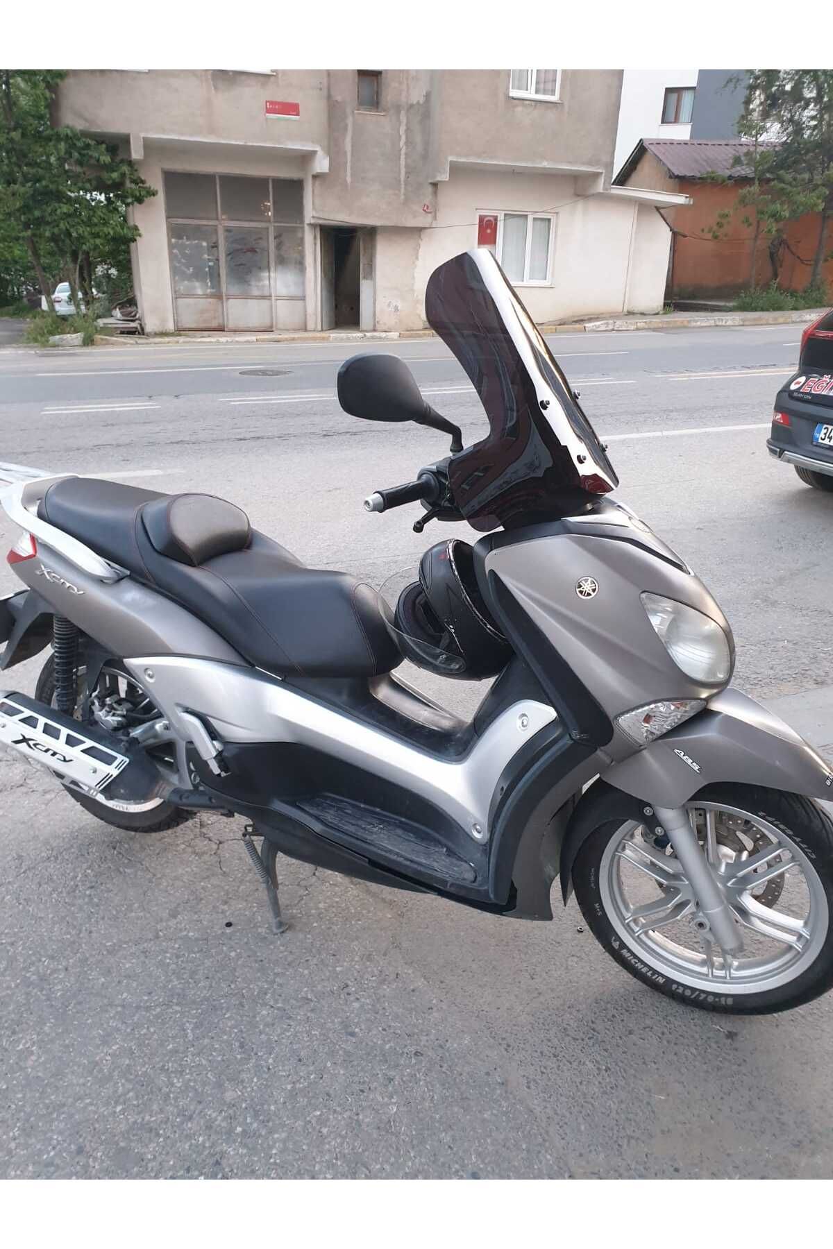 Yamaha Xcity 250 Siperlik Ön Cam 2011 2016 Model 50cm Siyah Renkli 4mm ELCİK KORUMALI
