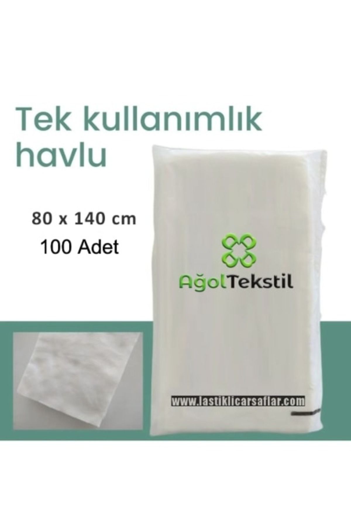 ağol tekstil Tek Kullanımlık Havlu Banyo/Masaj/Vücut Havlusu 80 x 140 cm 100 Adet