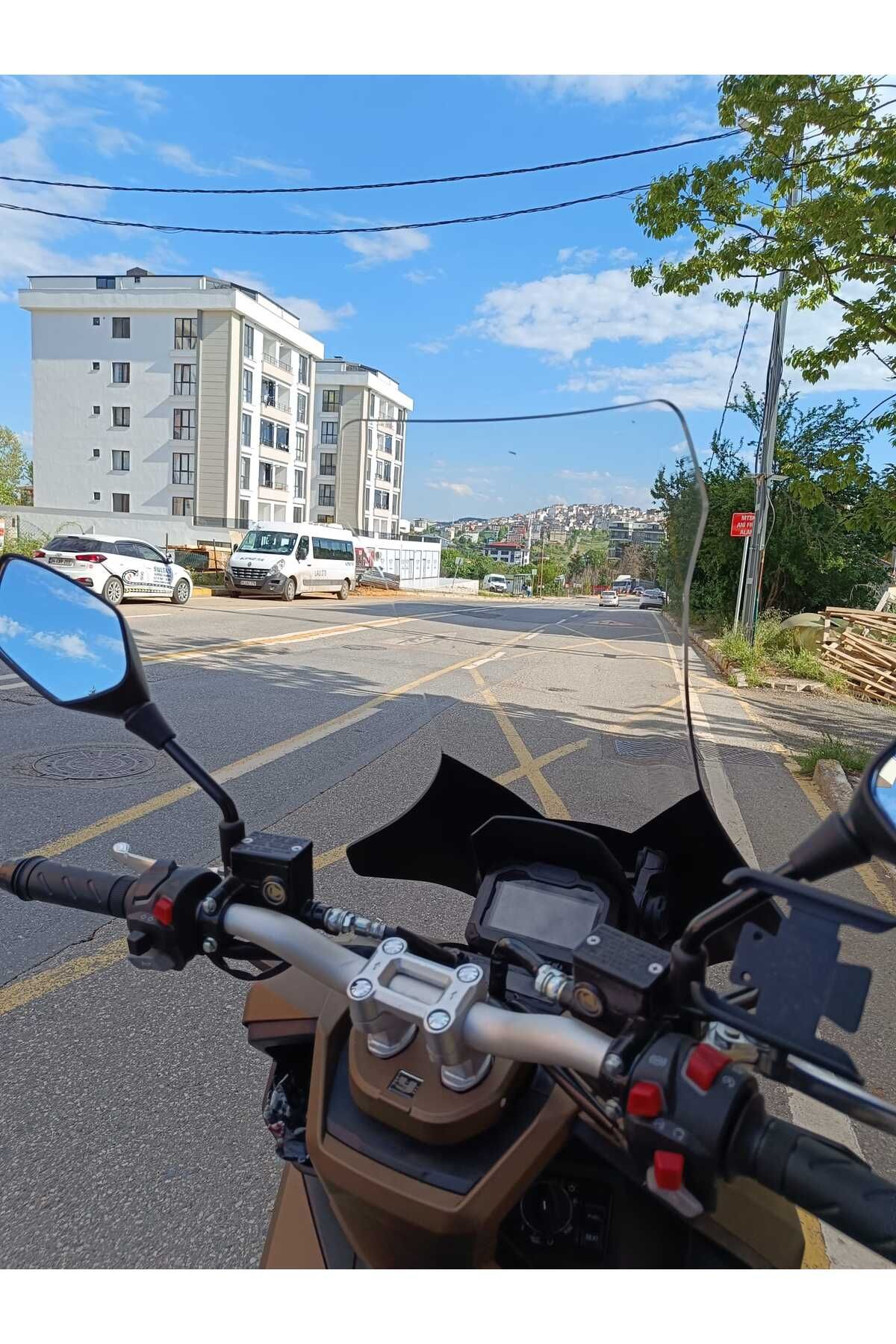 Yuki Adventure 150 Siperlik Ön Cam 2023-2025 Model 78cm şeffaf Renkli 4mm UZUN CAM
