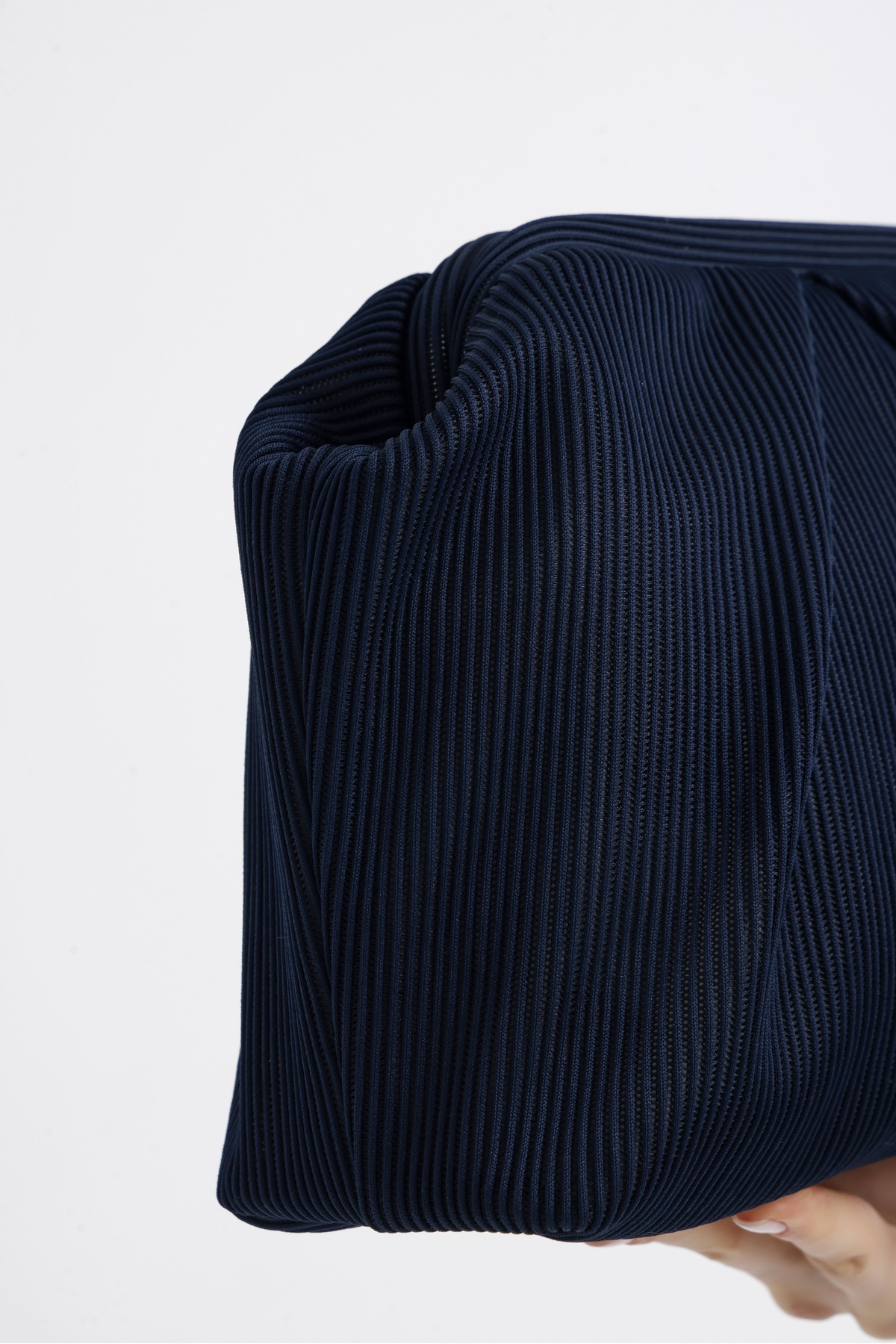 HEYBE'S Heybes Kadın Lacivert Piliseli Clutch El Çantası görsel 7