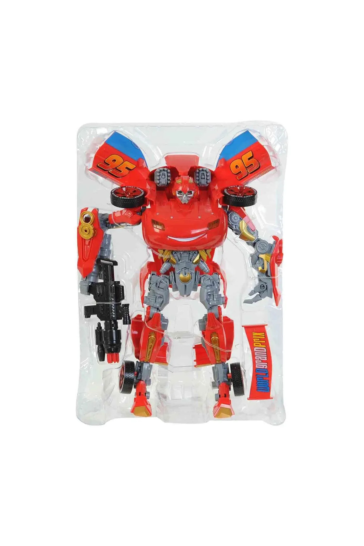 SUDESA OYUNCAK BÜYÜK PİLLİ IŞIKLI DÖNÜŞEN TRANSFORMERS ROBOT