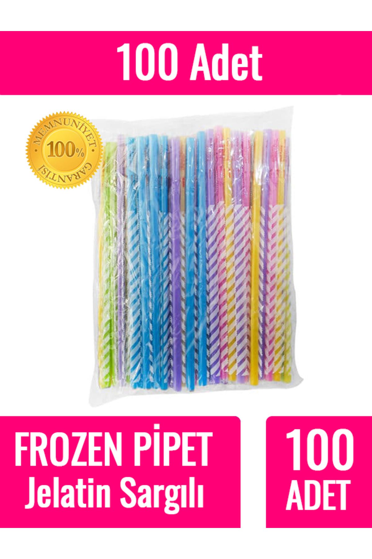 Fotografyabaskı Renkli Körüklü Jelatinli Frozen Pipet 100 Lü Paket