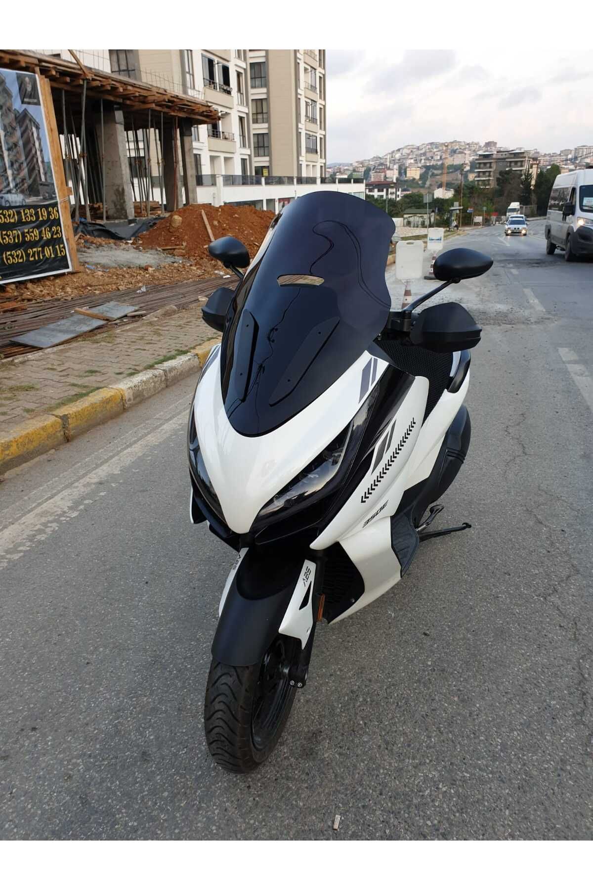 Zontes 350 E Siperlik Ön Cam 2022-2023 Model 70cm Siyah Renkli 4mm