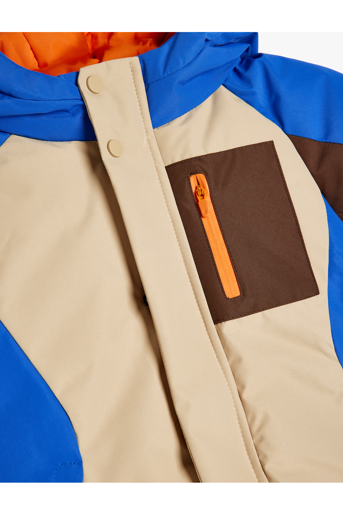 Koton Kapşonlu Fermuarlı Uzun Kollu Cep Detaylı Renk Bloklu Mont&nbsp; fotoğrafı 3 (önizleme)