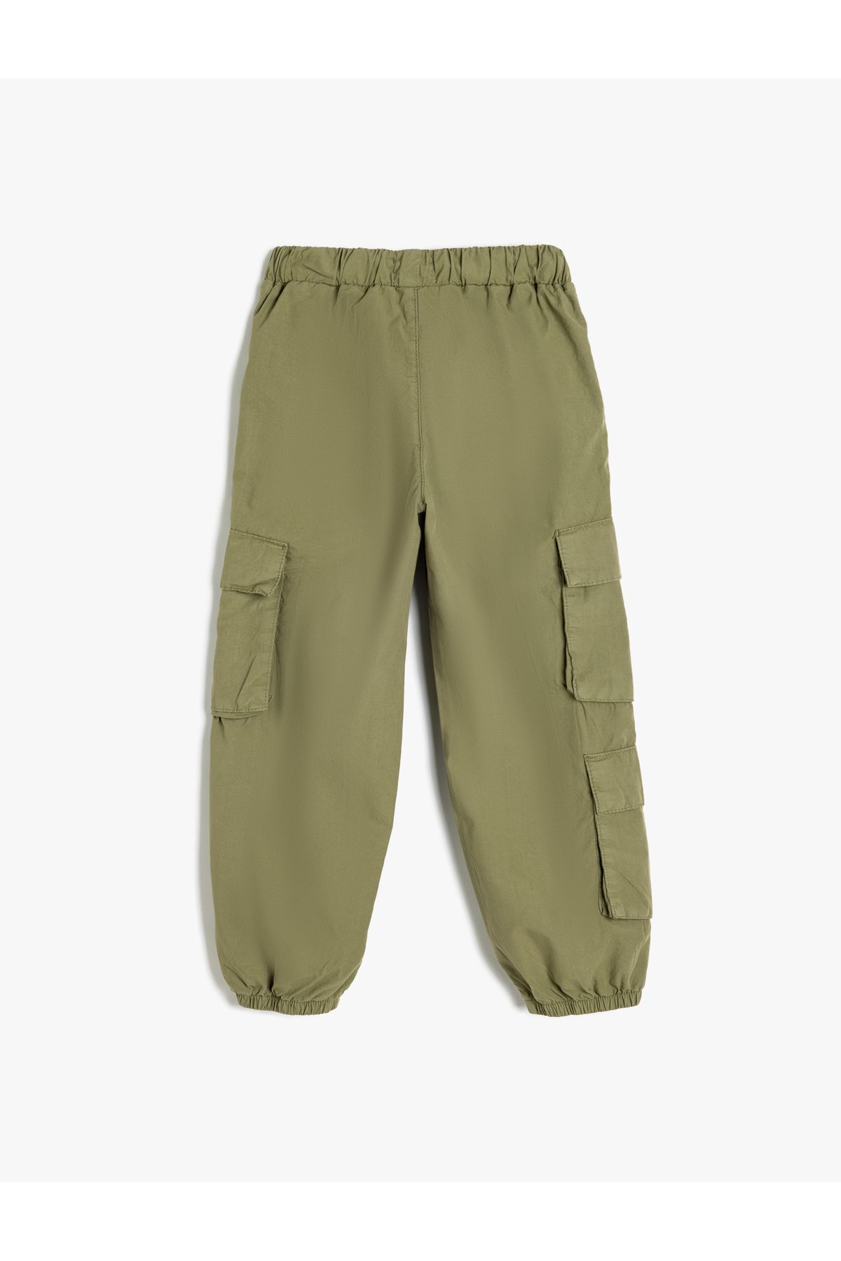 Koton-Cotton Parachute Trousers with Lace-Up Waist and Flap Pockets 2