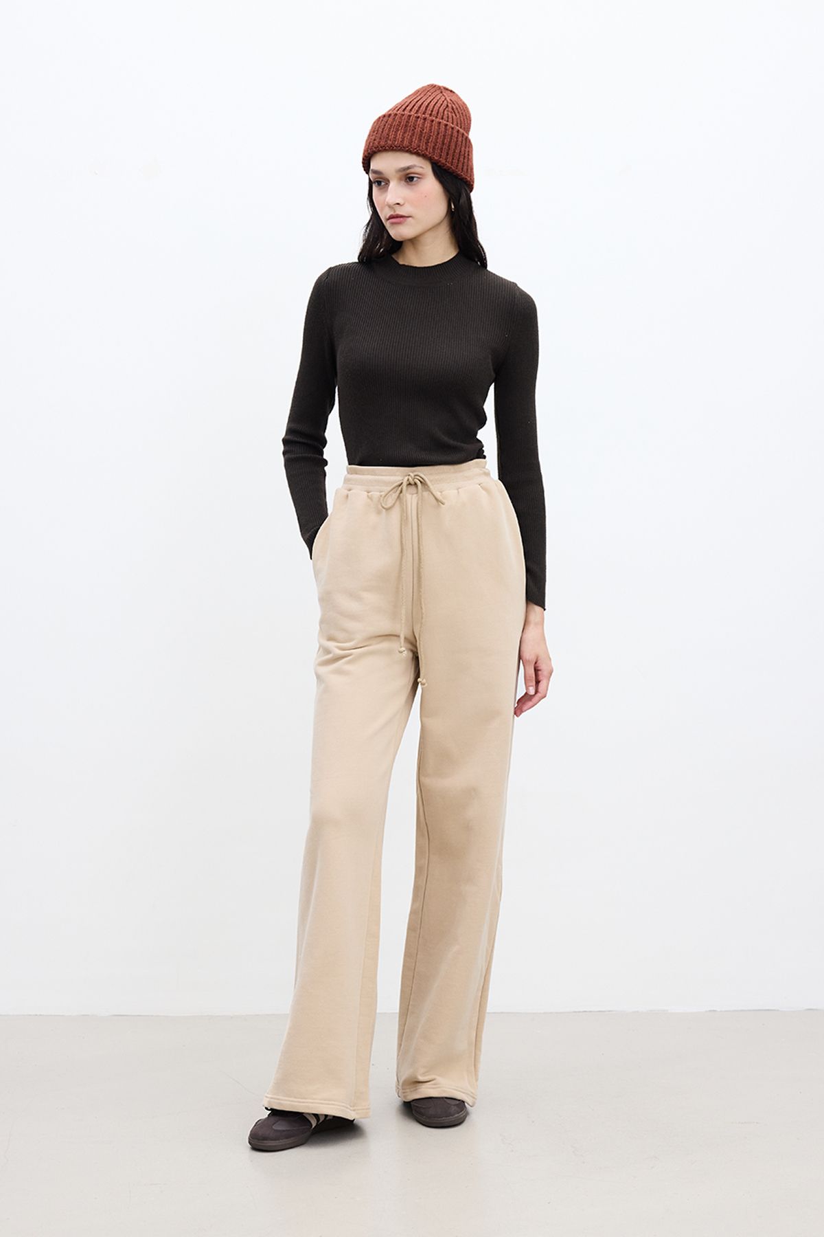 Manuka-Relaxed Fit Basic Camel Pants 5