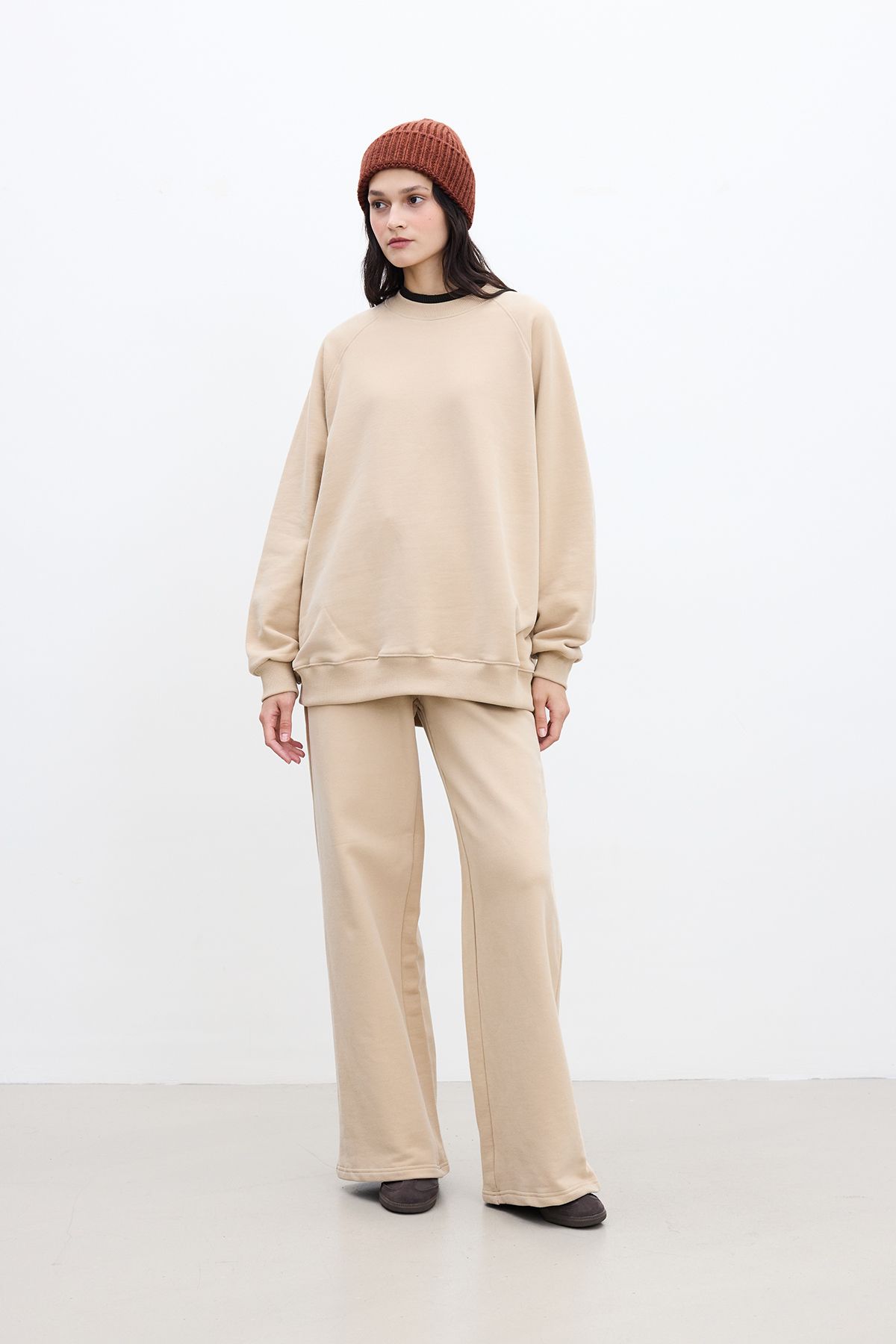 Manuka-Relaxed Fit Basic Camel Pants 2