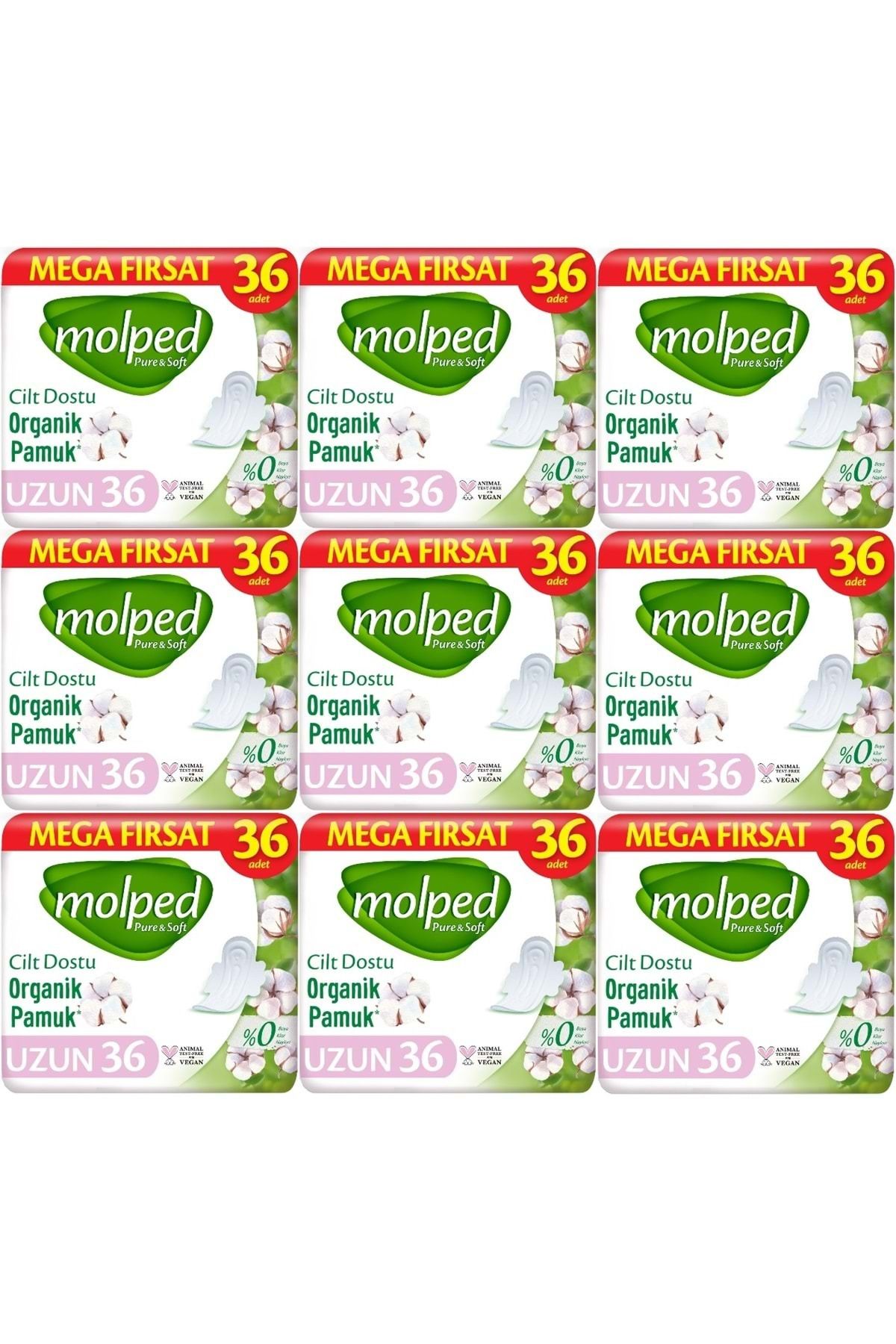 Molped Pure&Soft Hijyenik Ped Uzun 324 (9PK*36) Adet Mega Pk