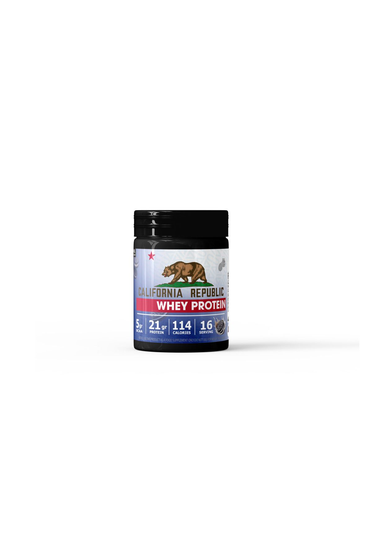 CALIFORNIA REPUBLIC Whey Protein - 480Gr - Aromalı - 16 Servis - Siyah