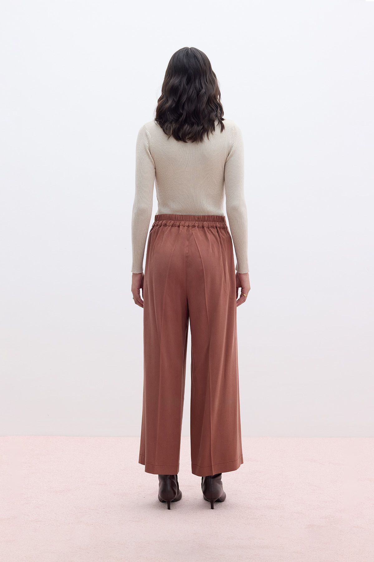 Manuka-Copper Colored Wide Leg Trousers 7