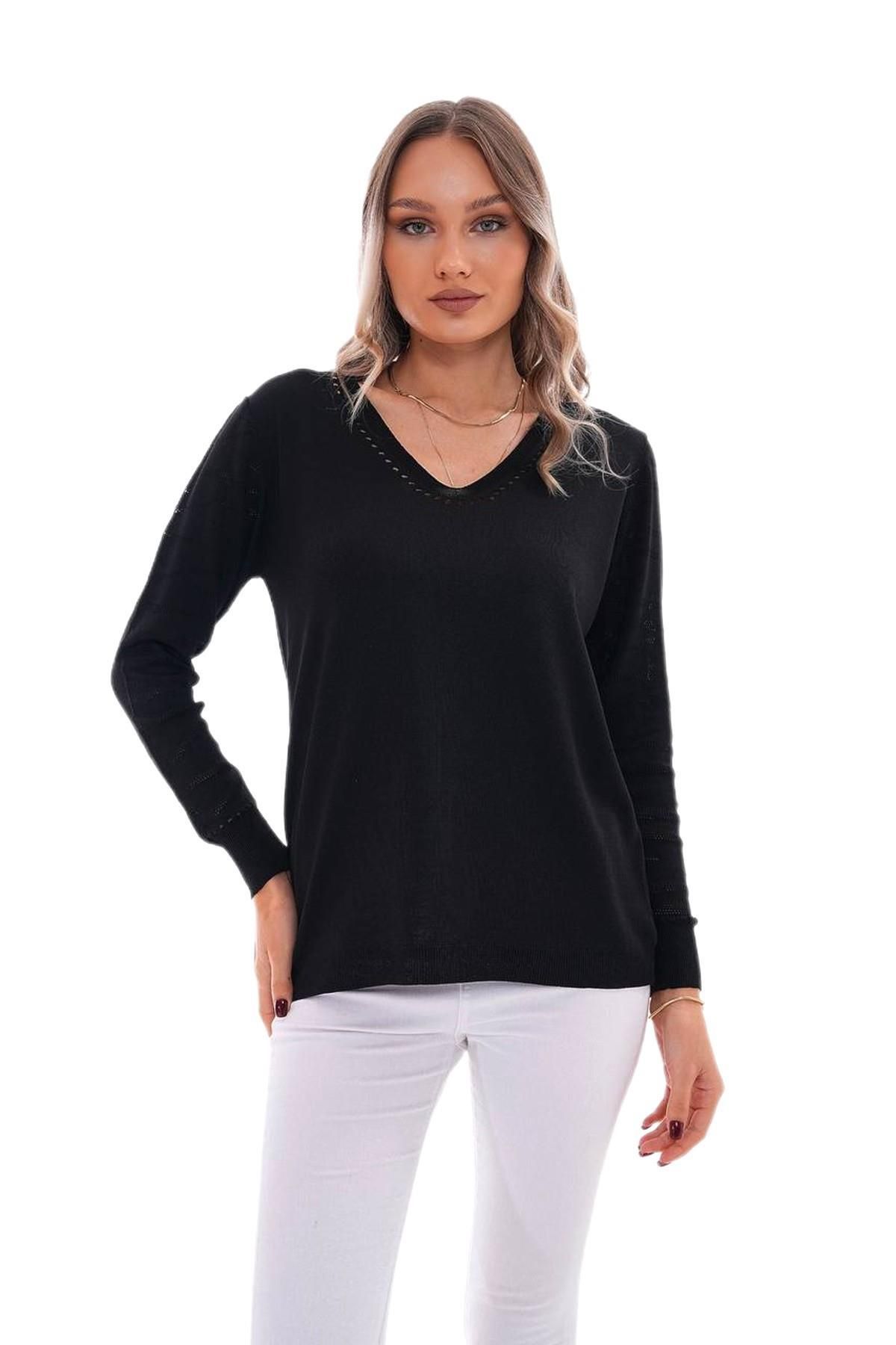 lavella Pulover Cu Mâneci Cu Decolteu În V Pentru Femei 12793 Femeie - M/L