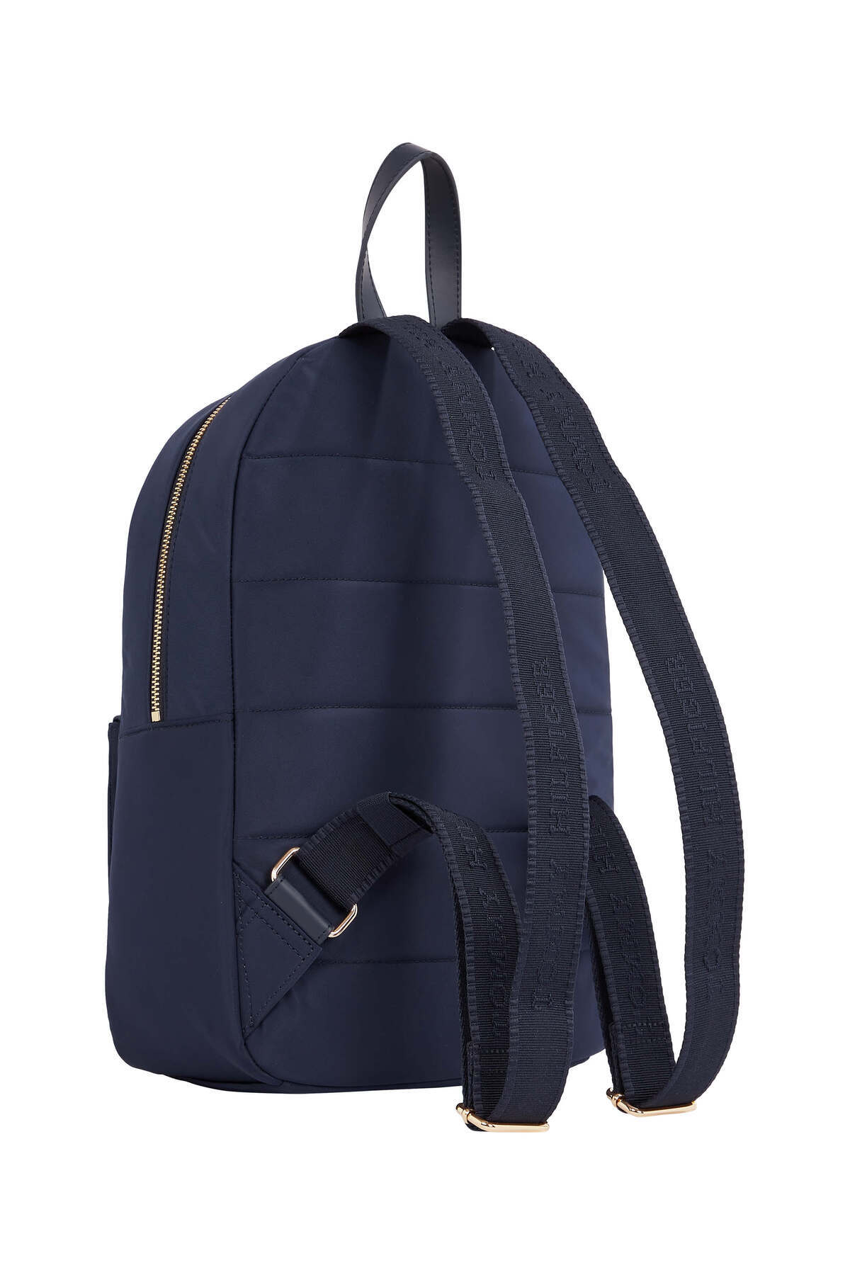 Tommy Hilfiger-حقيبة ظهر نسائية باللون الأزرق مع حزام وشعار بسحاب للإغلاق ومقصورتين AW0AW16871-DW6 2