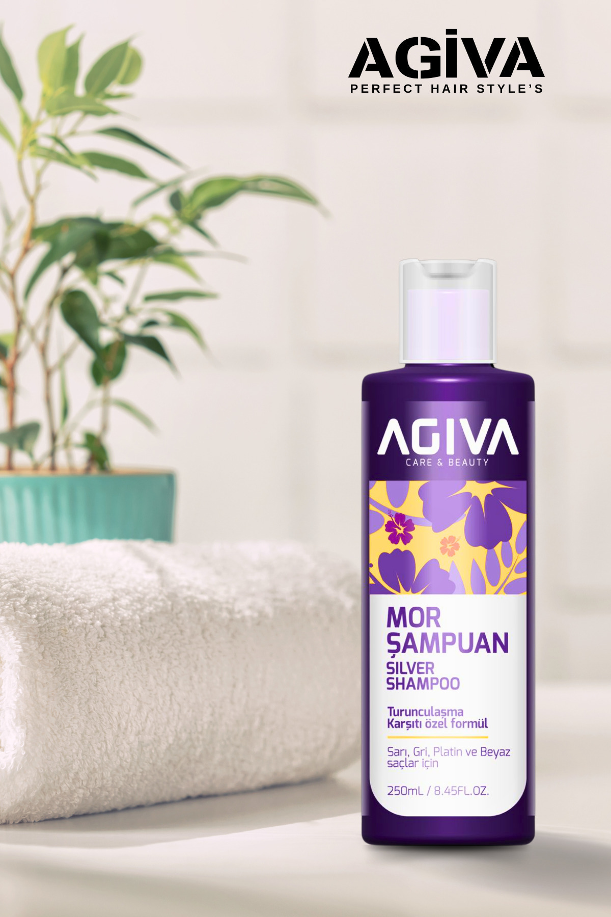 Agiva-Platinum Embossed Silver Shampoo - Purple, Yellow, Gray, White 250ml 3