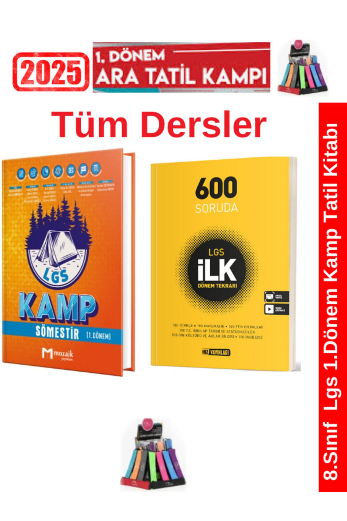 Marsis Yayınları Mozaik8.Sınıf Lgs Hazırlık 1.Dönem Kamp Tatil+Hız Yayınları 600 Soruda 1.Dönem Tekrarı