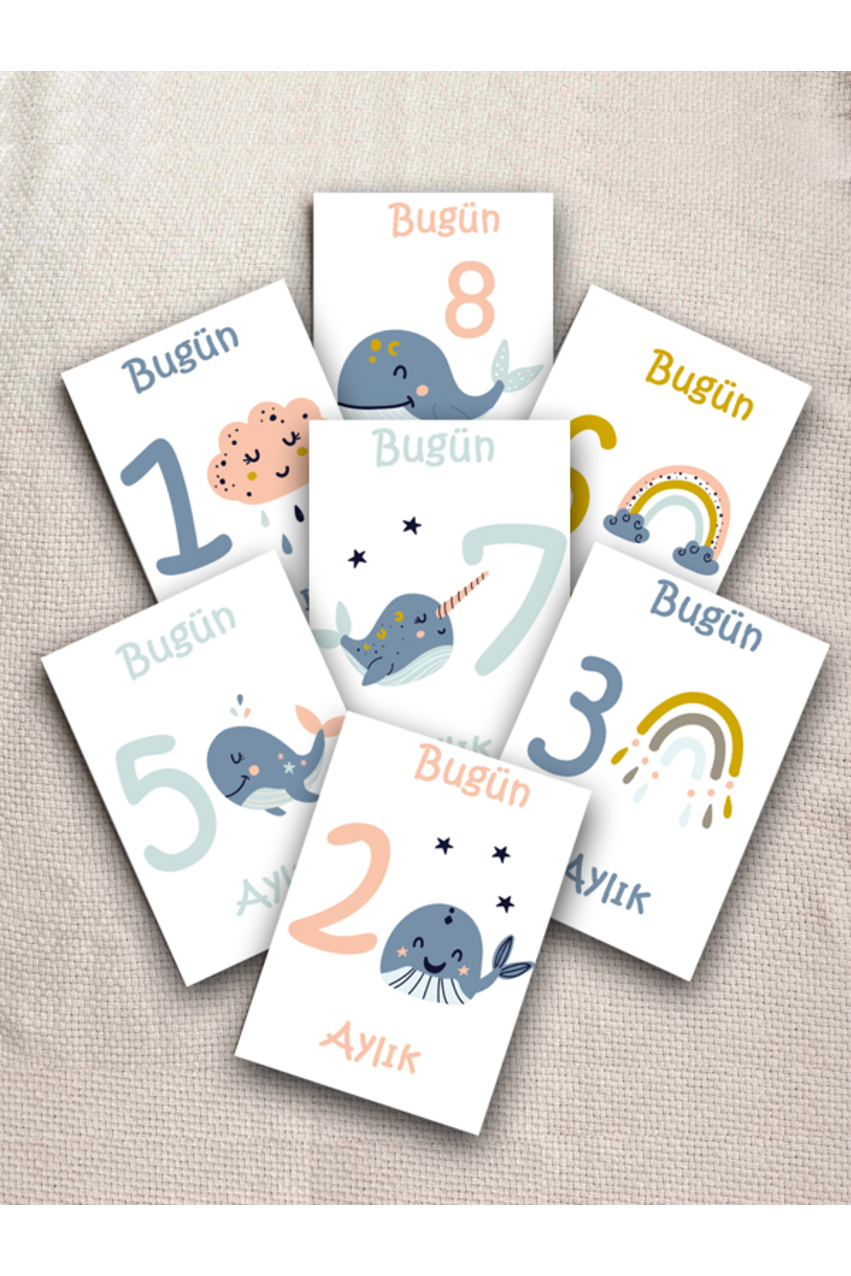 Moky Design Bebek Aylık Anı Kartları, Ay Konsept Fotoğraf Çekimi Hatırası İçin 12'li, Yenidoğan Bebek Hediyeleri fotoğrafı 2 (önizleme)