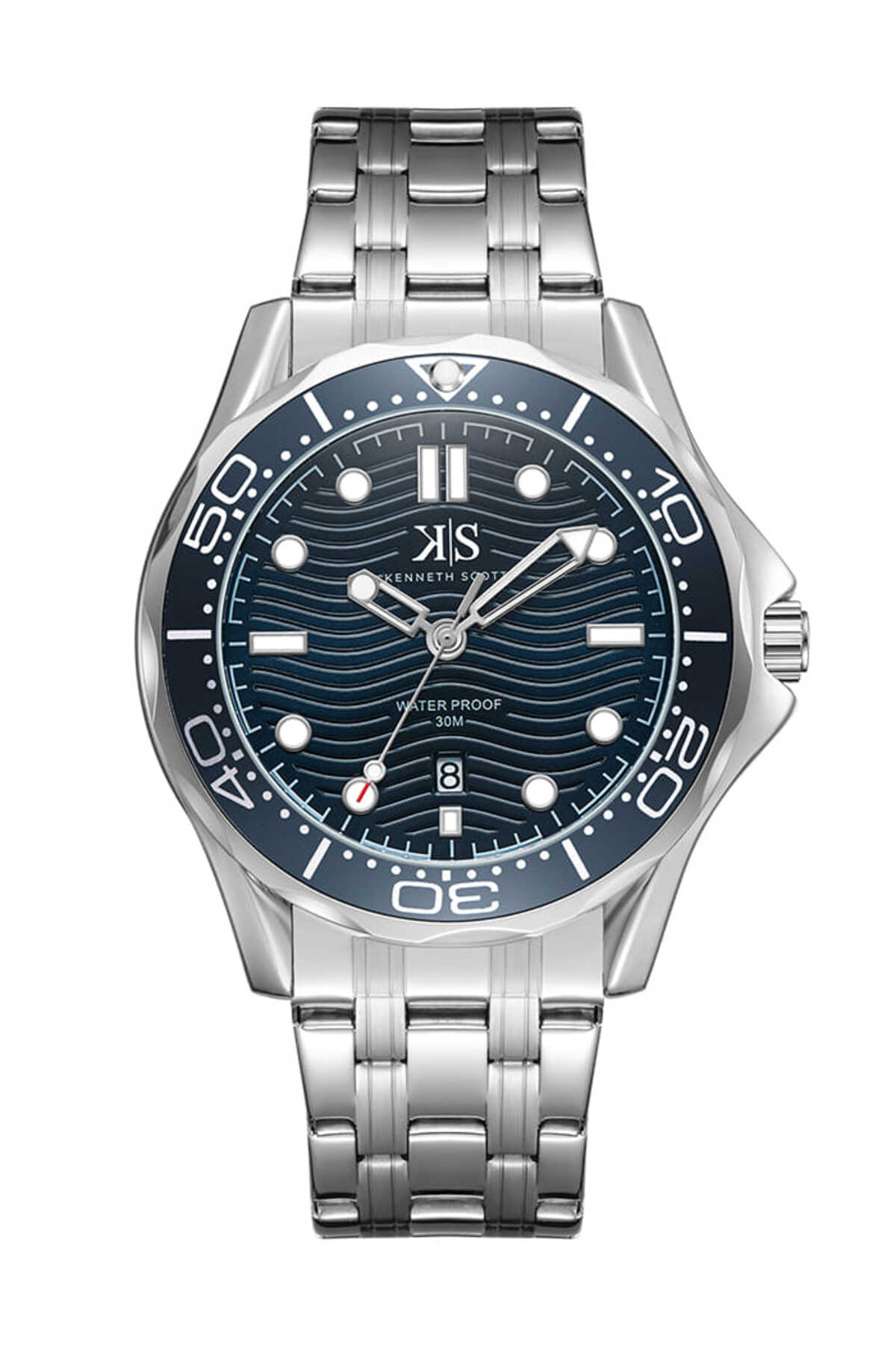 ساعت مردانه آنالوگ با صفحه آبی - K22009-SBSN