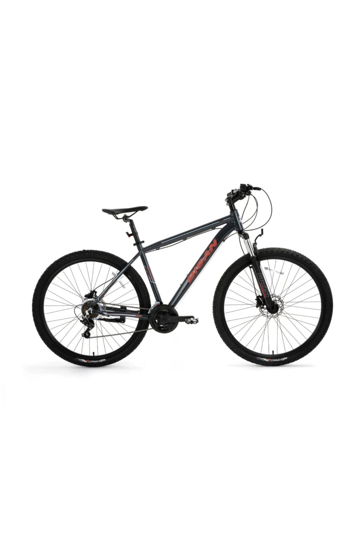 Bisan Atlas Hd - 27.5 Jant Dağ Bisikleti 19'' 48 Cm (L - Xl) Kadro - Parlak Gri Kırmızı