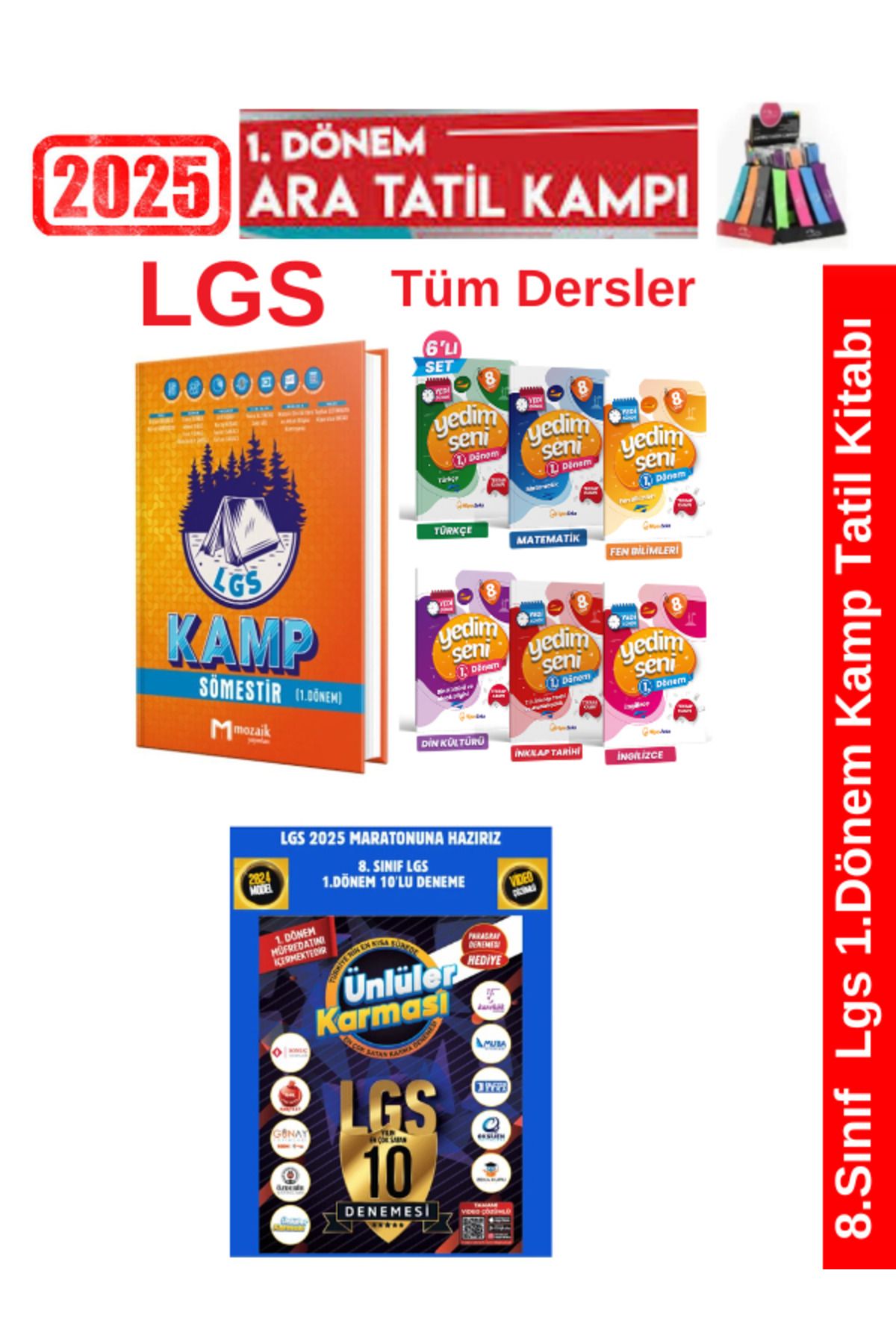 Marsis Yayınları Mozaik 8.Sınıf Lgs 1.Dönem Kamp Soru+Hiper Yedim Seni 1.Dönem Soru+Ünlüler 1.Dönem 10 Deneme