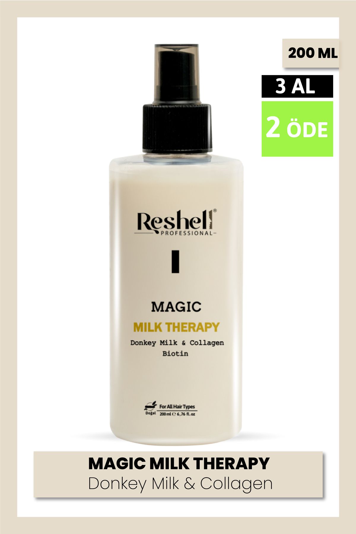 Reshell Saç Bakım Sütü Magic Milk Therapy Kolajen Ve Eşek Sütü Desteği 200 ml