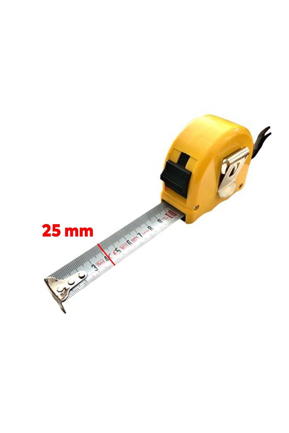 Badem10-High Quality 10 Meters 25 mm Bendable Metal Strip with Button - Measuring Measuring with Plastic Case 3