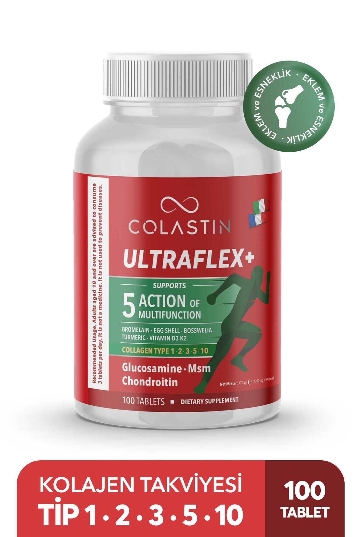 Colastin Ultraflex+ Tablet | Collagen 1 · 2 · 3 · 5 · 10 | 100 Tablet