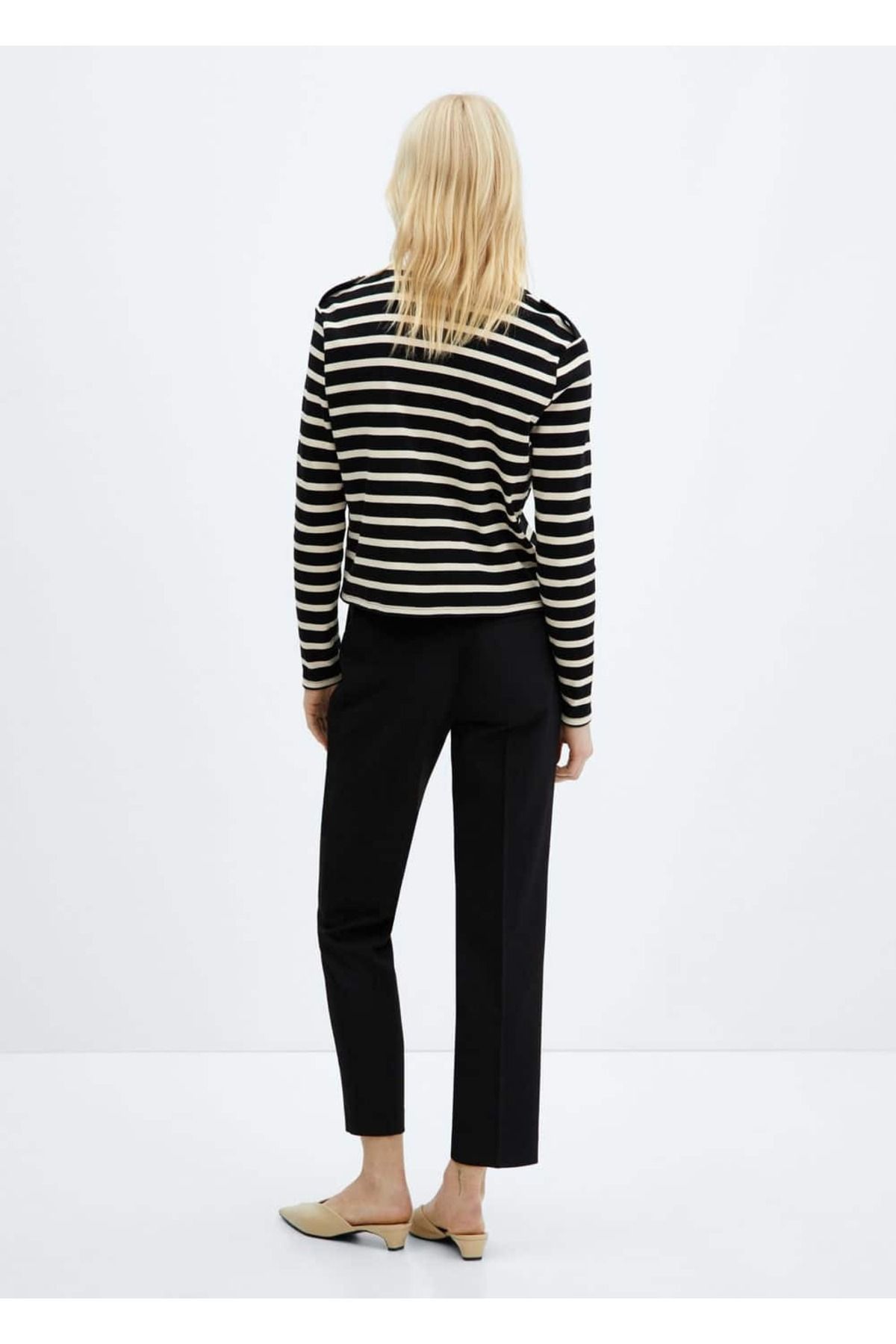 MANGO Woman-Buttoned striped cardigan 4