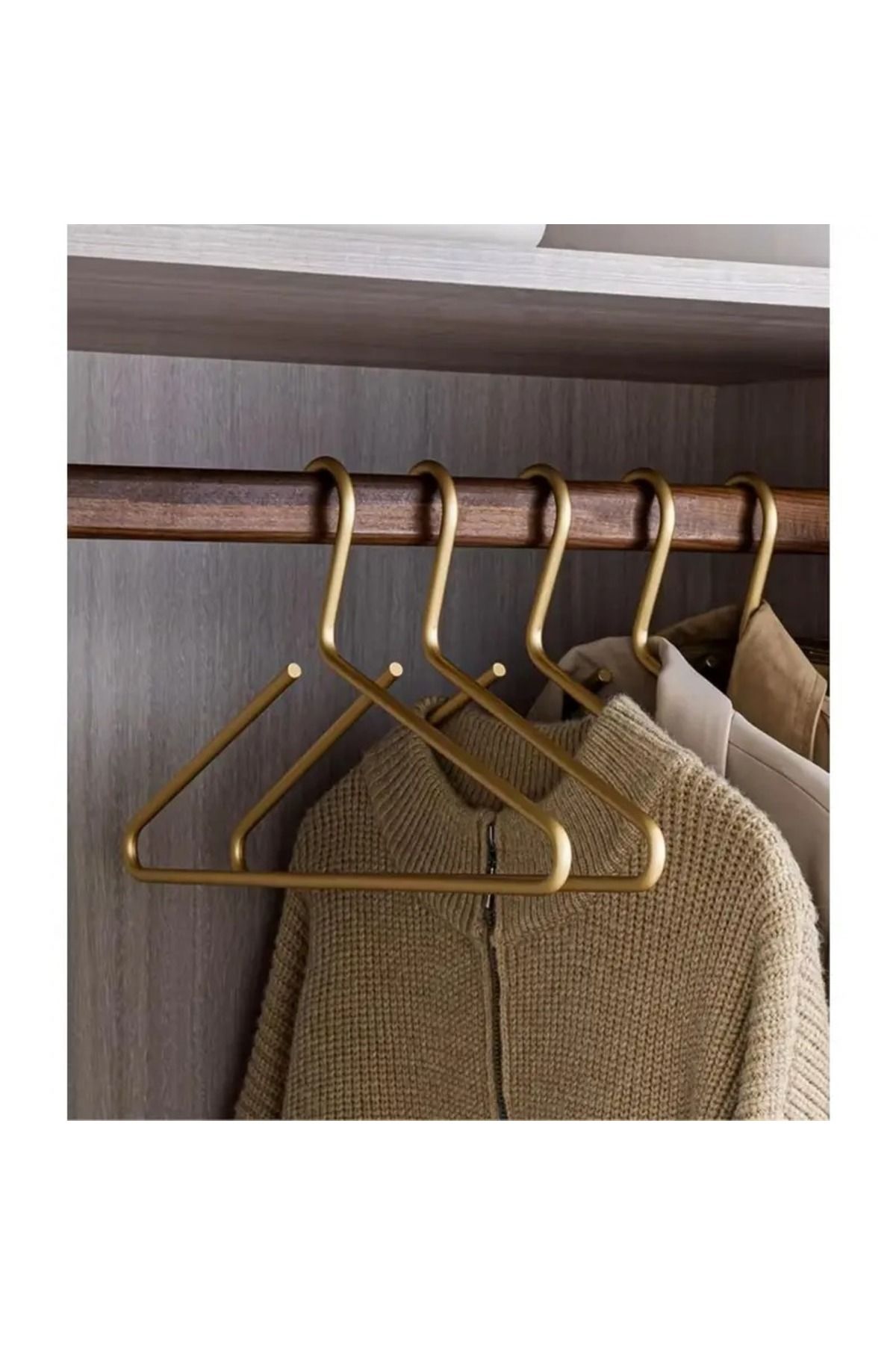 VENON-6 Pcs Matte Gold - Modern Metal Clothing Hangers, Sturdy a Quality, Wardrobe Organizing 5