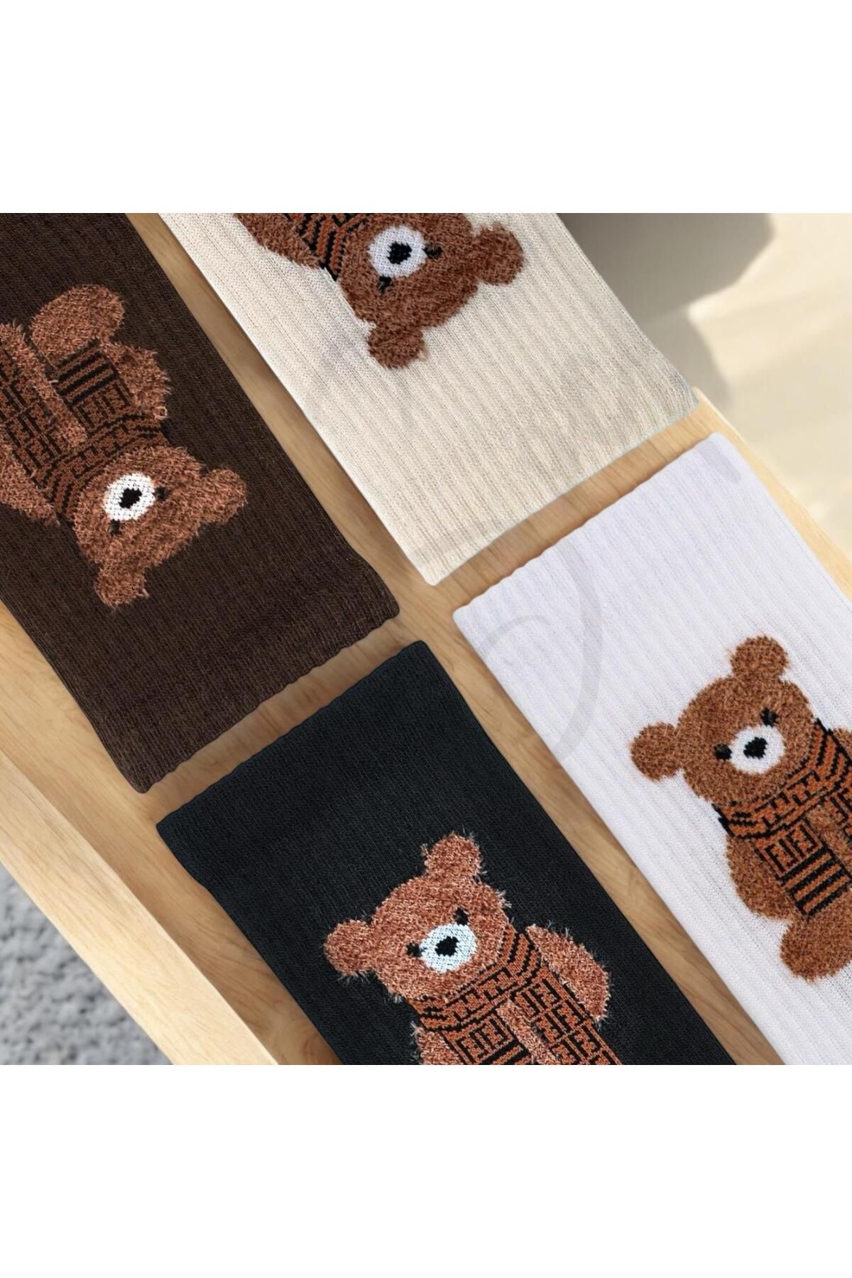 Mono Socks-4-Piece Plush Teddy Bear Bear Socks 3