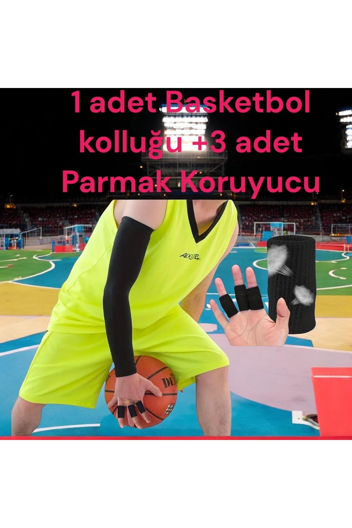 Gök Sports-Adult 1 Pcs Oversleeve 3 Pcs Breathable Finger Protector Basketball Volleyball Tennis Oversleeve Set 4