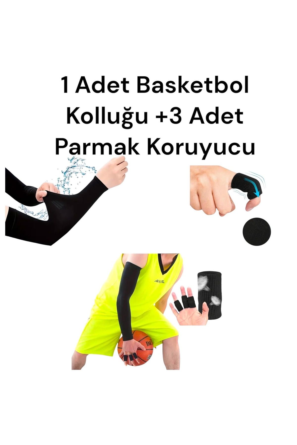 Gök Sports-Adult 1 Pcs Oversleeve 3 Pcs Breathable Finger Protector Basketball Volleyball Tennis Oversleeve Set 2