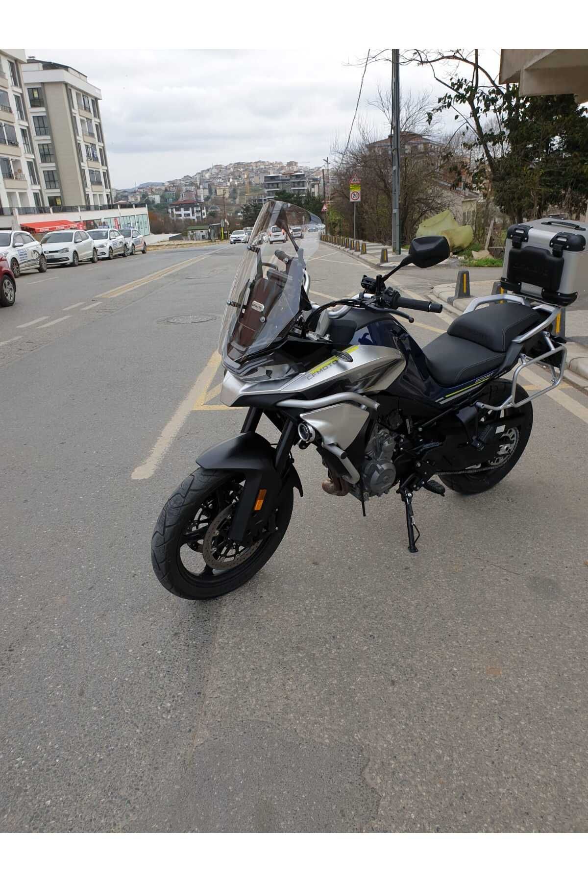CF MOTO 800 MT Siperlik Ön Cam 2022-2025 Model 57cm Şeffaf Renkli 4mm UZUN CAM