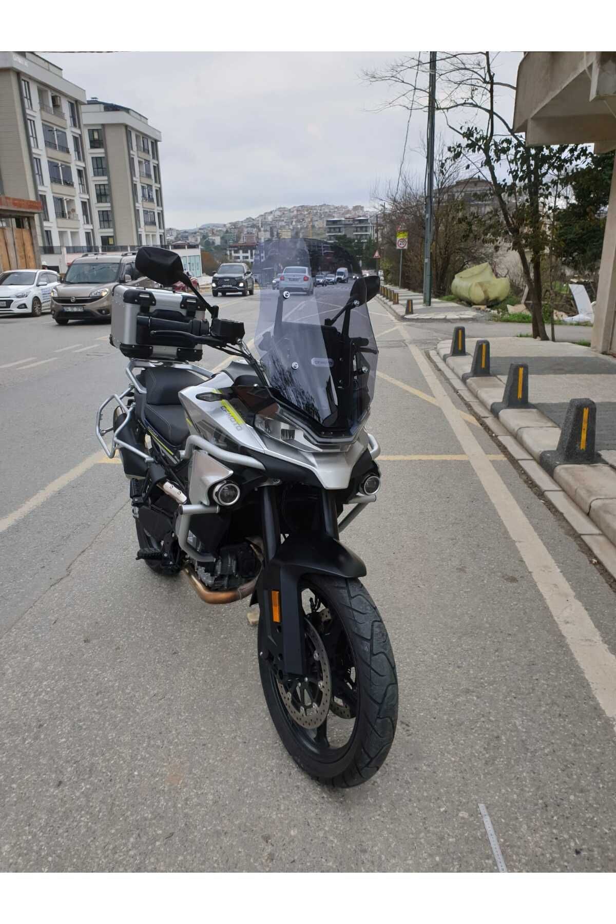 CF MOTO 800 MT Siperlik Ön Cam 2022-2025 Model 57cm Füme Renkli 4mm UZUN CAM
