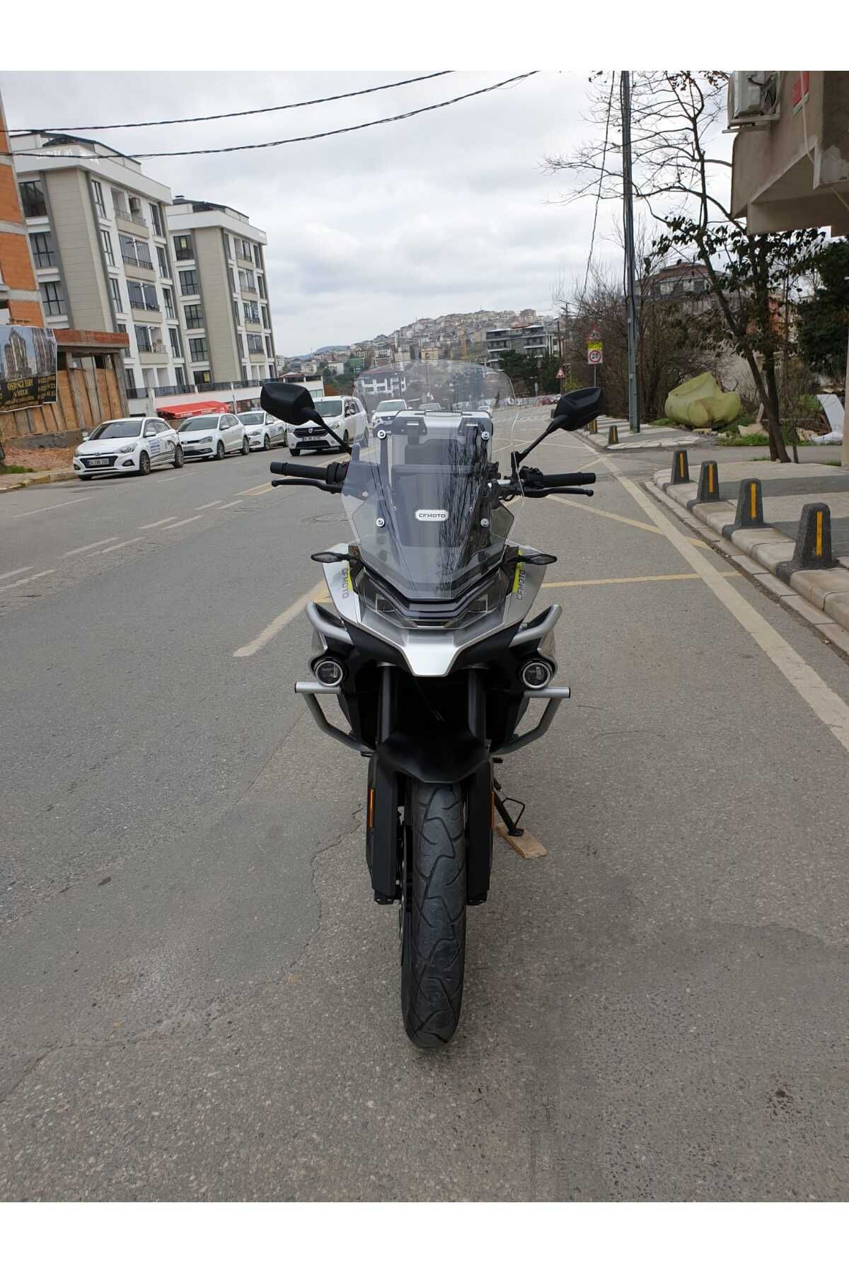 CF MOTO 800 MT Siperlik Ön Cam 2022-2025 Model 57cm Şeffaf Renkli 4mm UZUN CAM