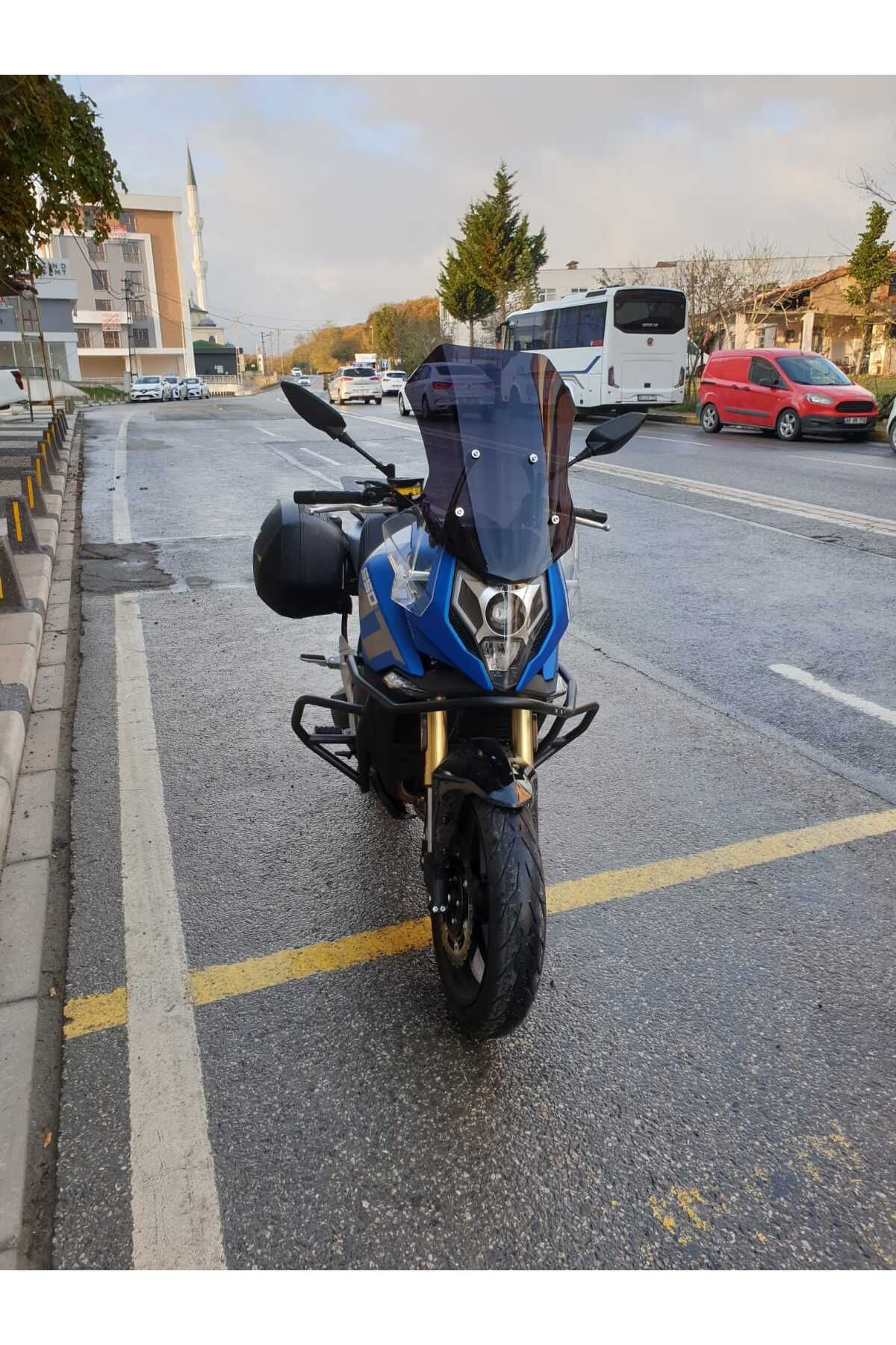 CF MOTO 650 MT Siperlik Ön Cam 2025 Model 56cm siyah Renkli 4mm UZUN CAM