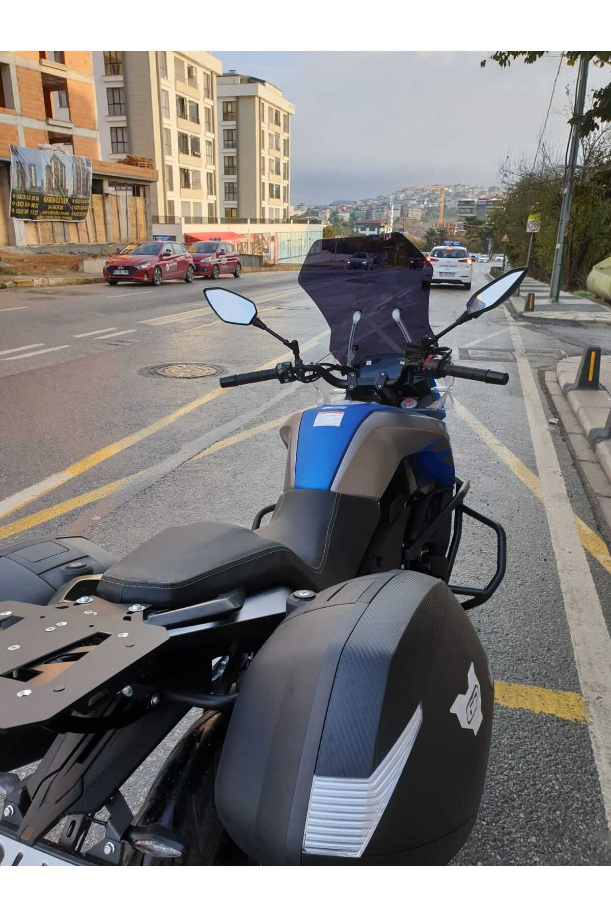 CF MOTO 650 MT Siperlik Ön Cam 2025 Model 56cm siyah Renkli 4mm UZUN CAM