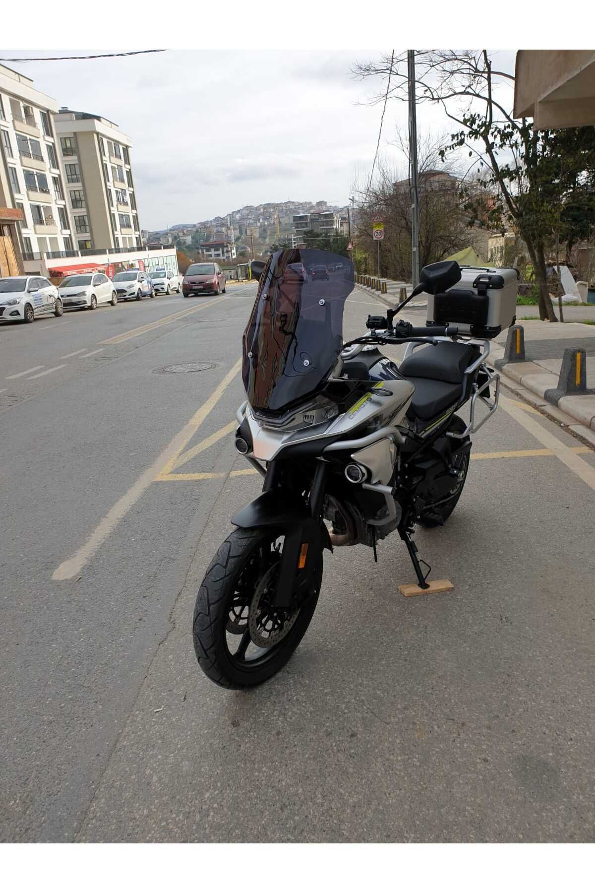 CF MOTO 800 MT Siperlik Ön Cam 2022-2025 Model 57cm siyah Renkli 4mm UZUN CAM