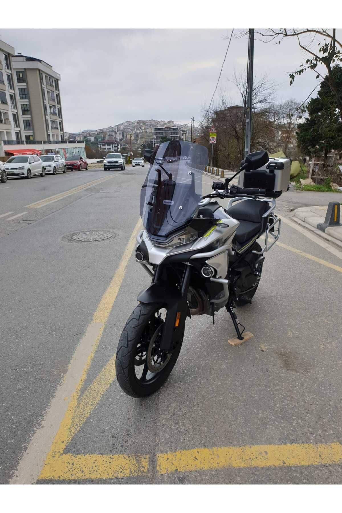 CF MOTO 800 MT Siperlik Ön Cam 2022-2025 Model 57cm Füme Renkli 4mm UZUN CAM