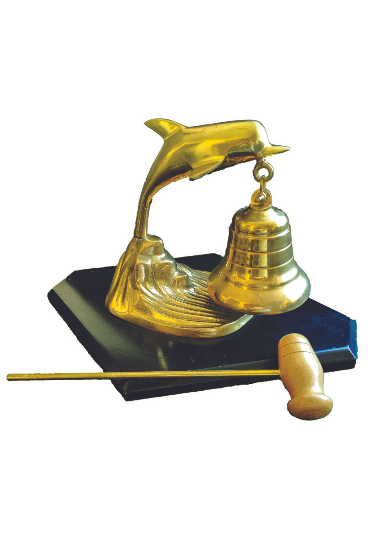 Kalender Döküm-Pimarks Brass Cast Table Top Dolphin Hanging Bell 3