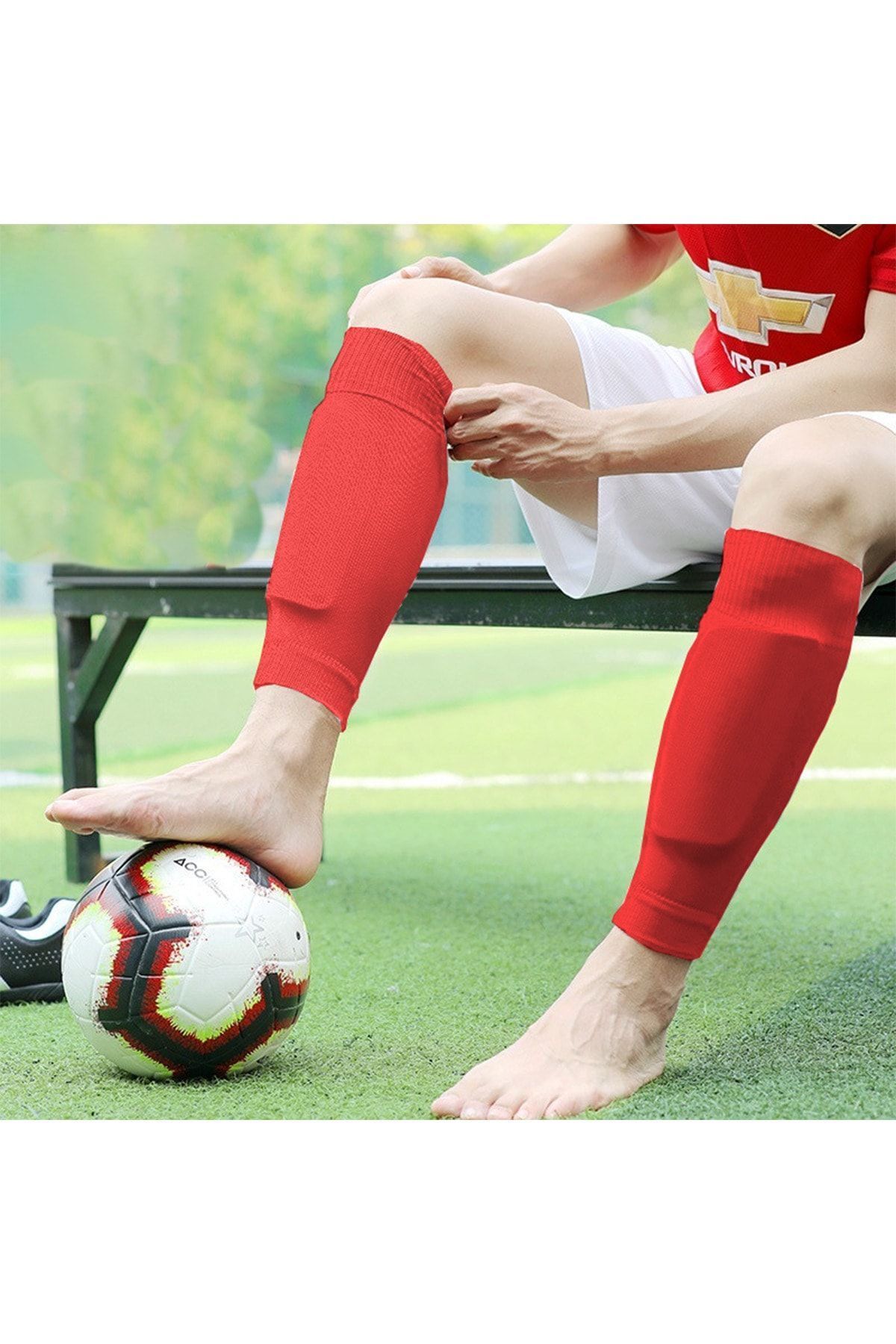 woodhub Tabansız Futbol Çorabı Tozluk Futbolcu Tozluğu Tabansız Tekmelik Tutucu Futbol Çorabı Sporcu Tozluğ