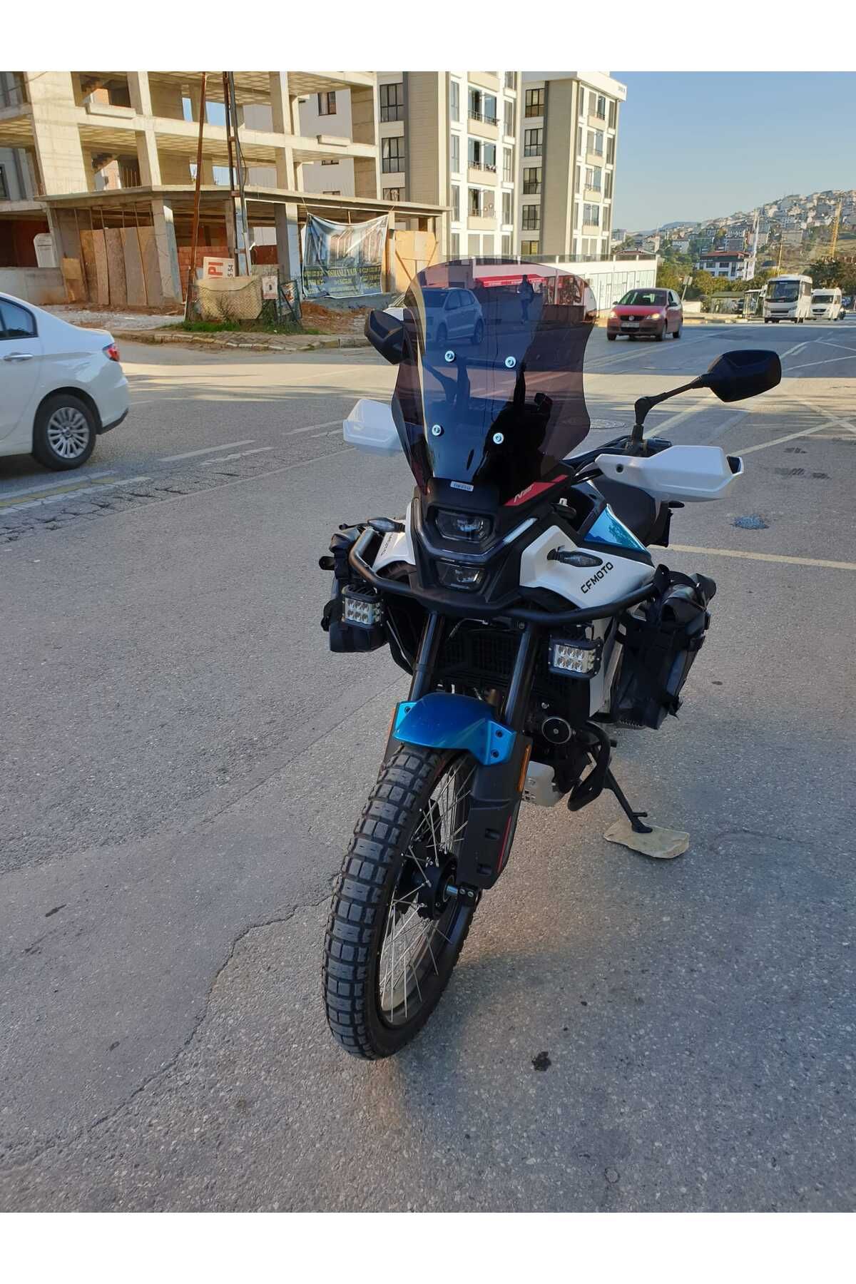 CF MOTO 450 MT Siperlik Ön Cam 2025 Model 55cm siyah Renkli 4mm UZUN CAM