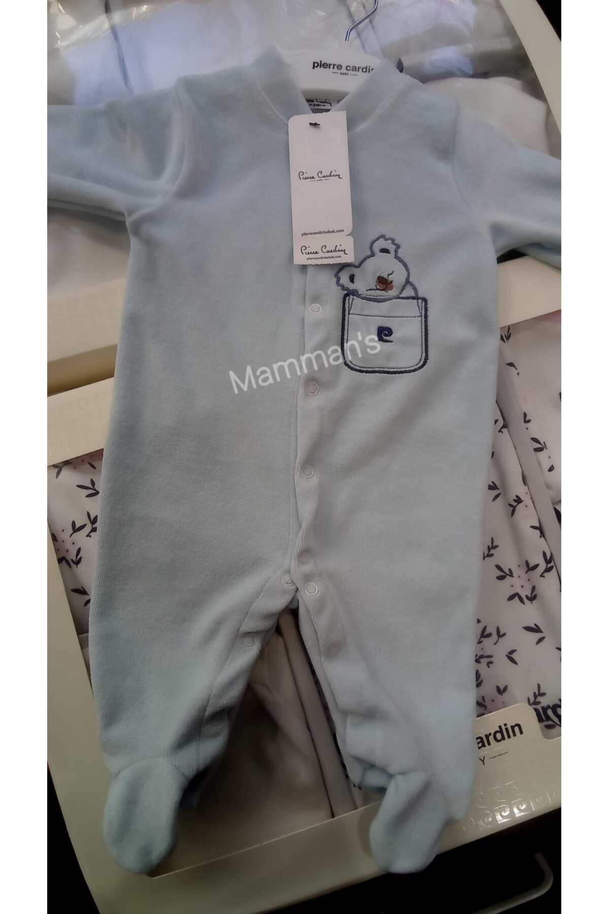 Pierre Cardin Uzun Kollu Çıtçıtlı Kadife Bebek Tulum, Kışlık Bebek Giyim Peluş Polar fotoğrafı 5 (önizleme)