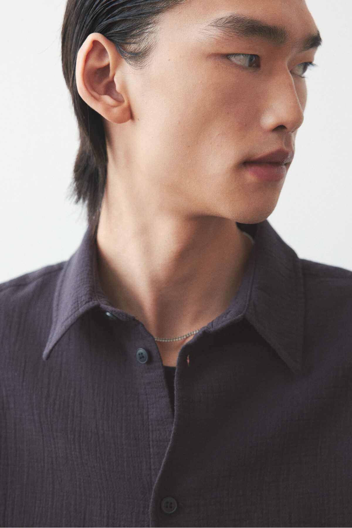پیراهن / بلوز دکمه دار بنفش مردانه به طور منظم تناسب H M H&M