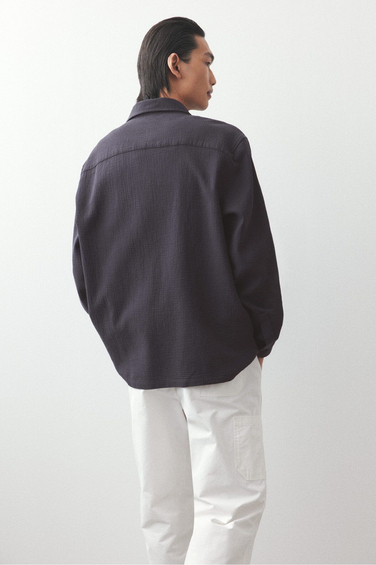 پیراهن / بلوز دکمه دار بنفش مردانه به طور منظم تناسب H M H&M
