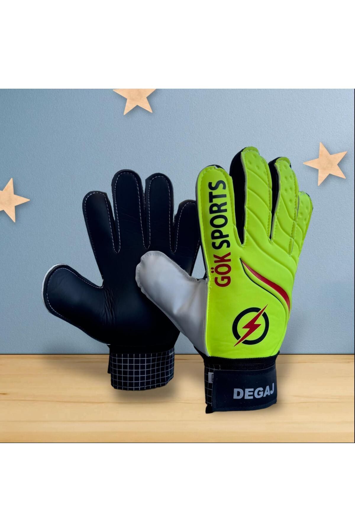 woodhub DEGAJ Çocuk Kaleci Kapıcı Eldiveni Junior Kidz Goalkeeper Gloves Bilek Bandajlı 5-6-7