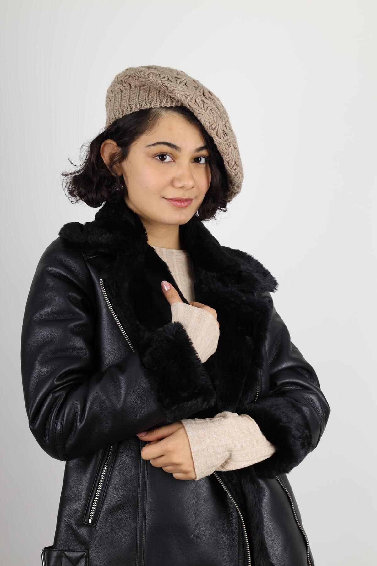 MinaCarin-Winter Double Layer Painter Mink Knitted Wool 4